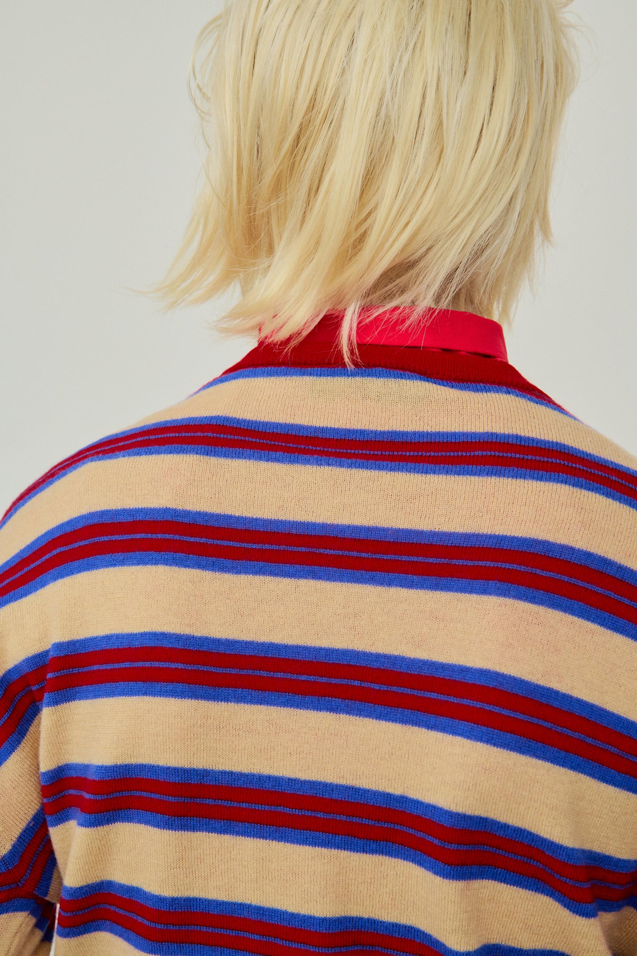 PULL À RAYURES 100 % LAINE EXTRA DOUX